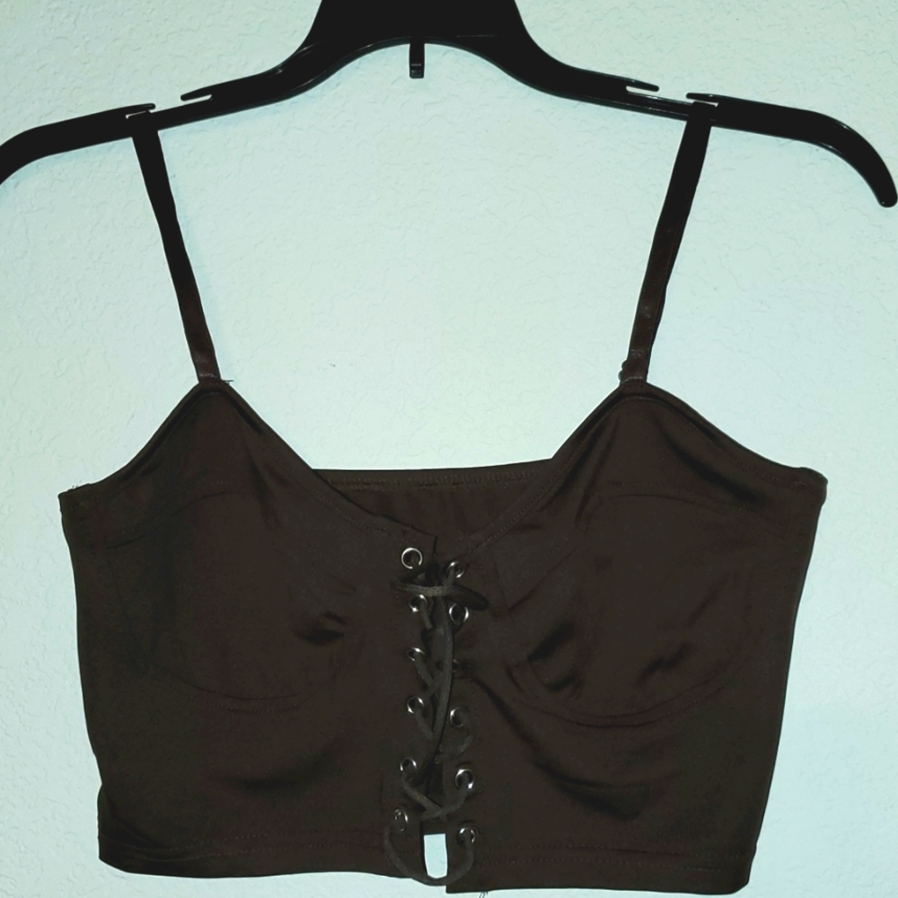Lace bustier crop top